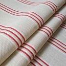 Peony/Cream - Henley Stripe By Ian Mankin || In Stitches Soft Furnishings