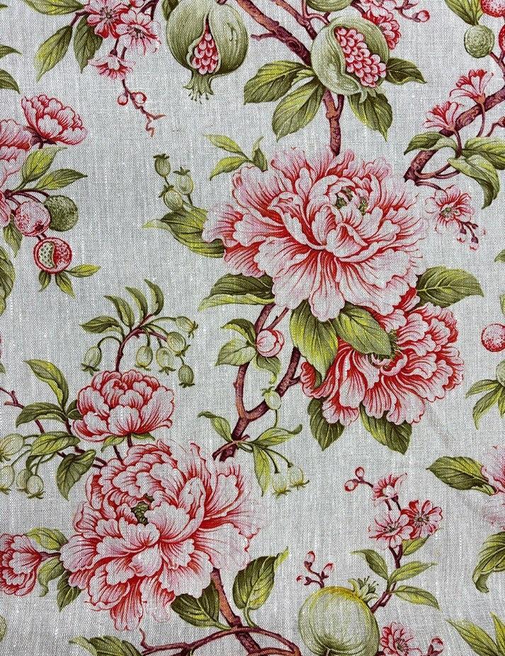 Rose - Pomegranate By Raffles Textiles || In Stitches Soft Furnishings