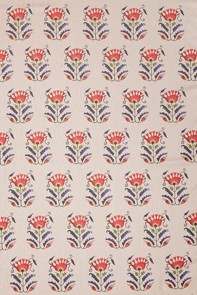 Blue - Suzani Flower By James Malone Fabrics || In Stitches Soft Furnishings