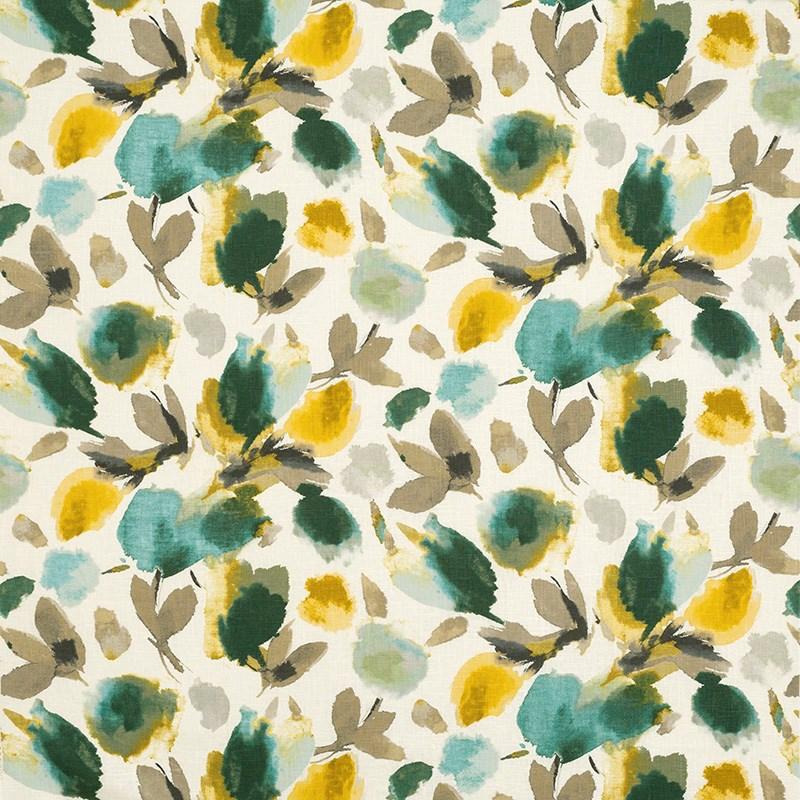Aqua - Flower Burst By James Dunlop Textiles || In Stitches Soft Furnishings